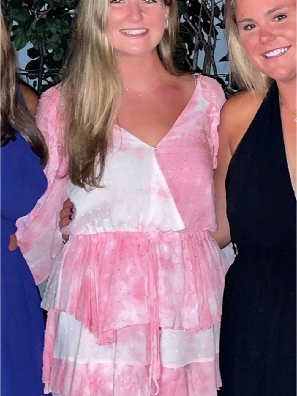 Pink & White Color Block Mini Dress